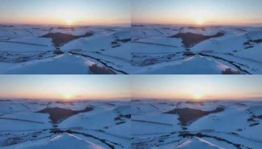 寒冬山林雪景高清在线视频素材下载