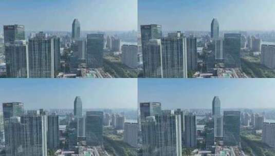 惠州市江北金融经济中心航拍华贸大厦写字楼高清在线视频素材下载