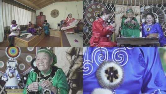 4K蒙古女人做手工高清在线视频素材下载