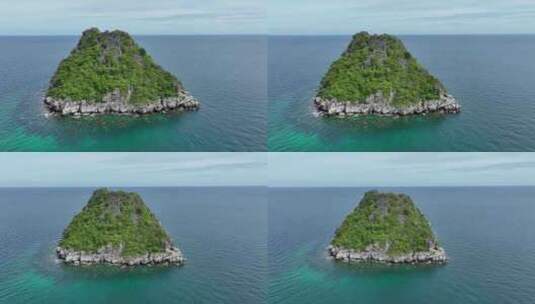 泰国安通国家海洋公园海岛浮潜自然风光航拍高清在线视频素材下载