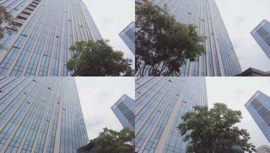 城市高楼大厦仰拍运镜空镜头高清在线视频素材下载