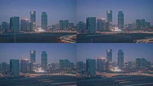 郑州东站夜景高清在线视频素材下载