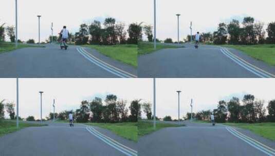成都环城绿道 骑车 散步滑板绿道跑步高清在线视频素材下载