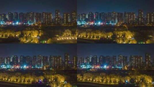 中国辽宁沈阳城市夜景延时万家灯火高清在线视频素材下载