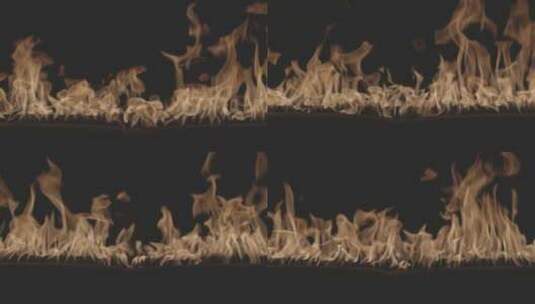 火燃烧真火慢动作壁上黑色背景火上的明亮燃高清在线视频素材下载
