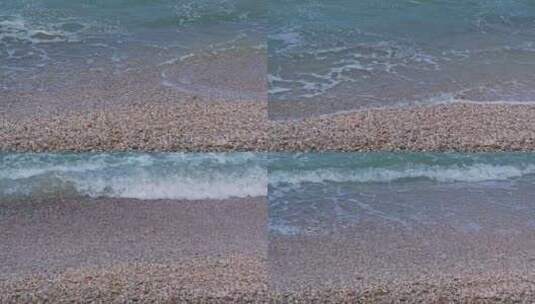 海浪海水冲刷拍打海滩高清在线视频素材下载