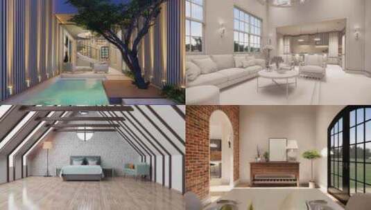 4K高端豪宅房地产家居装修空间高清在线视频素材下载