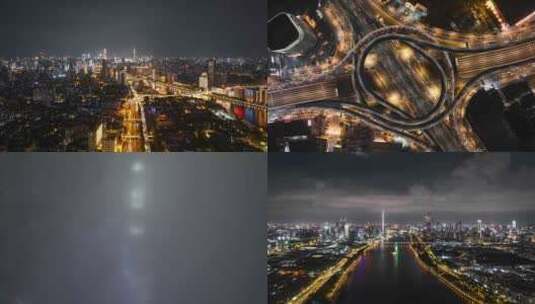 黑金广州夜景高清在线视频素材下载