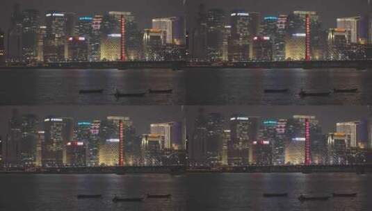 小船 城市 钱塘江 杭州 大桥高清在线视频素材下载