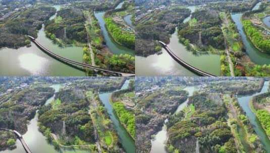 航拍苏州昆山市城市生态森林公园高清在线视频素材下载