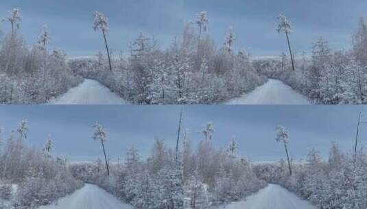 山林雪路林海雪原高清在线视频素材下载