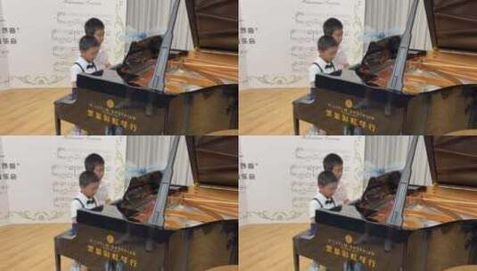 儿童钢琴音乐会上，孩子们用琴实现梦想高清在线视频素材下载