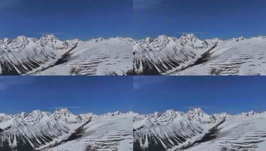 白马雪山山脉垭口群峰航拍高清在线视频素材下载