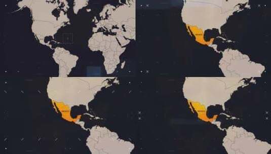 墨西哥Hud新闻地图高清在线视频素材下载