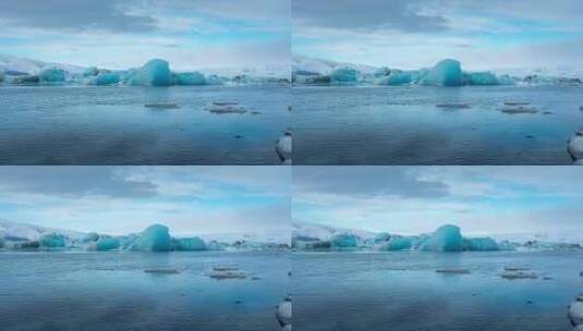 冰岛北极圈瓦特冰川国家公园蓝冰冰川延时高清在线视频素材下载