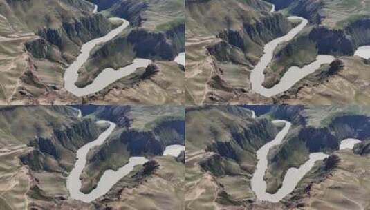新疆北疆伊犁喀纳俊阔克苏大峡谷鳄鱼航拍高清在线视频素材下载