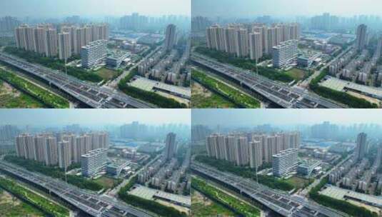 襄阳市高新一医院航拍高清在线视频素材下载