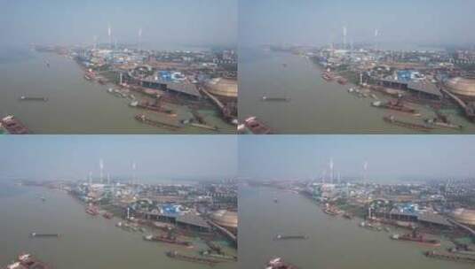 湖南岳阳城陵矶港口码头航拍高清在线视频素材下载