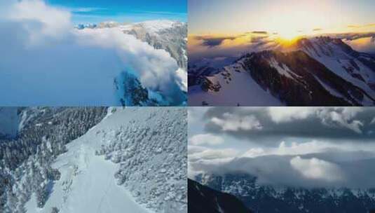 【合集】航拍雪山FPV视角无人机穿越机雪峰高清在线视频素材下载