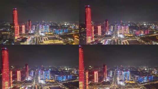 广东东莞东莞大道鸿福路夜景航拍延时8K高清在线视频素材下载