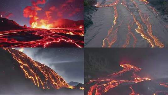 火山熔岩熔浆火山喷发爆发高清在线视频素材下载