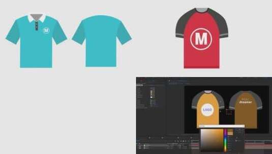 t恤的动画模型商品展示AE模板高清AE视频素材下载
