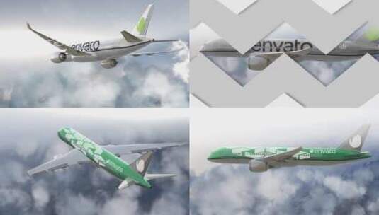 3D飞机LOGO展示航空宣传片AE模板高清AE视频素材下载