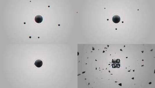三维小球汇聚信号损坏碎片LOGO片头高清AE视频素材下载
