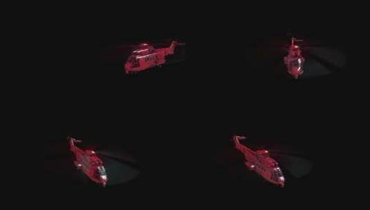 e3d红色直升机三维元素高清AE视频素材下载