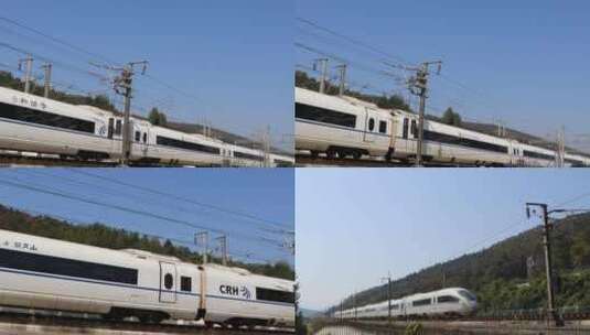 京广线高铁列车眼前缓缓驶过实拍视频高清在线视频素材下载