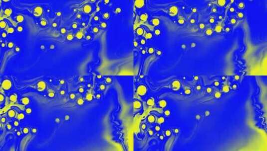 蓝色和黄色的颜料混合旋转高清在线视频素材下载
