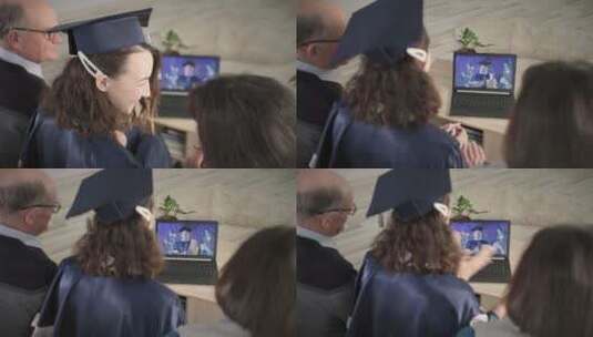 女孩穿着学术服装毕业高清在线视频素材下载
