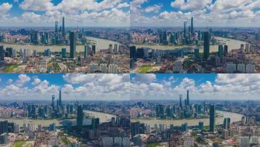 上海外滩陆家嘴8K航拍延时单镜头高清在线视频素材下载