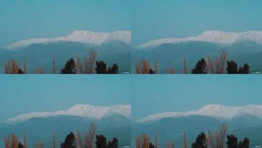 白雪皑皑的山脉高清在线视频素材下载