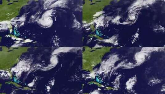 卫星图像显示北美上空的飓风高清在线视频素材下载