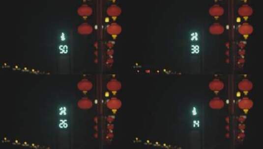 4K夜晚人行道红绿灯延时摄影实拍视频高清在线视频素材下载