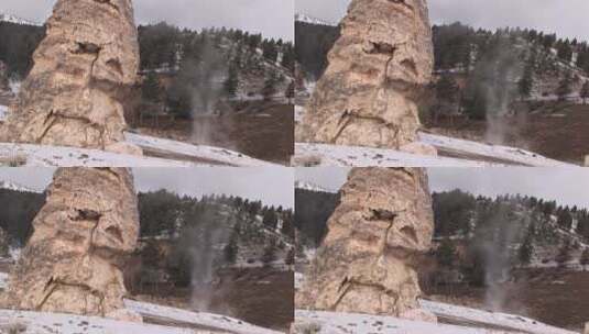公园侵蚀的石灰石锥体高清在线视频素材下载