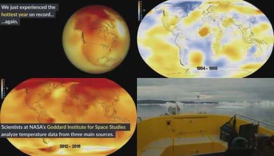 美国动画视化显示全球变暖导致全球气温上升高清在线视频素材下载