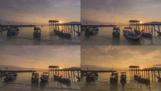 渔人码头美丽的日落景观延时高清在线视频素材下载