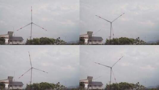 风力发电山里小电站风车大山高清在线视频素材下载