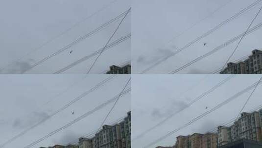 上海直升机巡逻高清在线视频素材下载