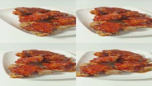 韩式炸鸡美食4k视频旋转展示高清在线视频素材下载