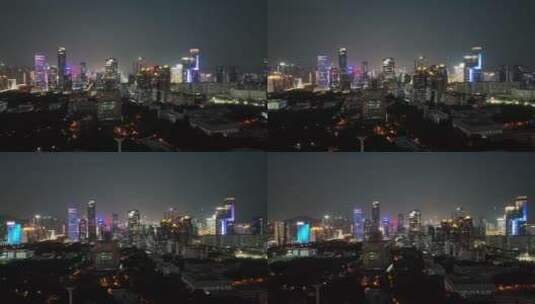 深圳 深圳夜景 夜景 航拍 科技园高清在线视频素材下载