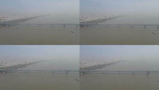 航拍江苏南京长江大桥高清在线视频素材下载