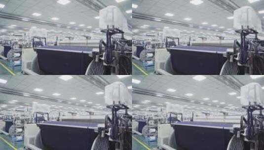 织布厂生产车间全自动织布机高清在线视频素材下载