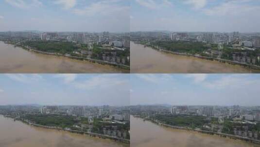 航拍湖南株洲城市大景高清在线视频素材下载