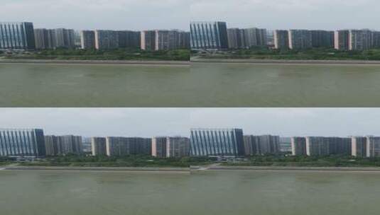 航拍湖北宜昌沿江大道风光带高清在线视频素材下载
