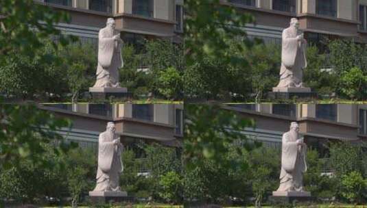 孔子雕塑高清在线视频素材下载