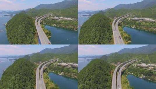 中国江西庐山西海，高速路高清在线视频素材下载