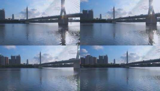 广州珠江海印大桥蓝天白云高清在线视频素材下载